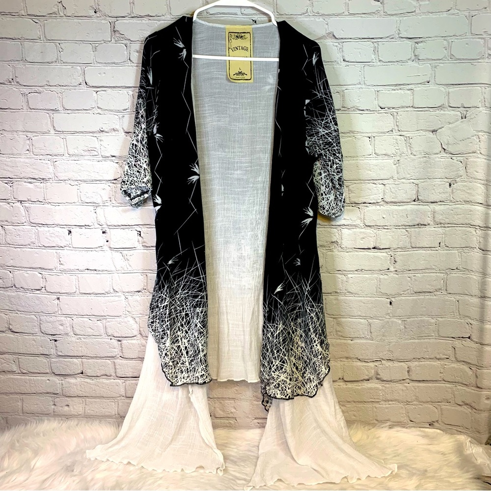 Vintage Concept Whimsigoth Black & White Light Jacket Size L